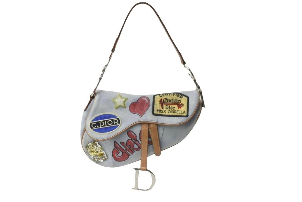 Christian Dior Saddle Denim Patch Hobo Bag Blue